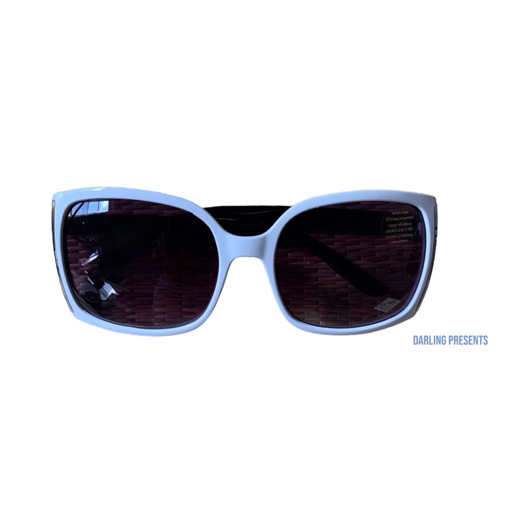 Square Frame Sunglasses Unisex Color White